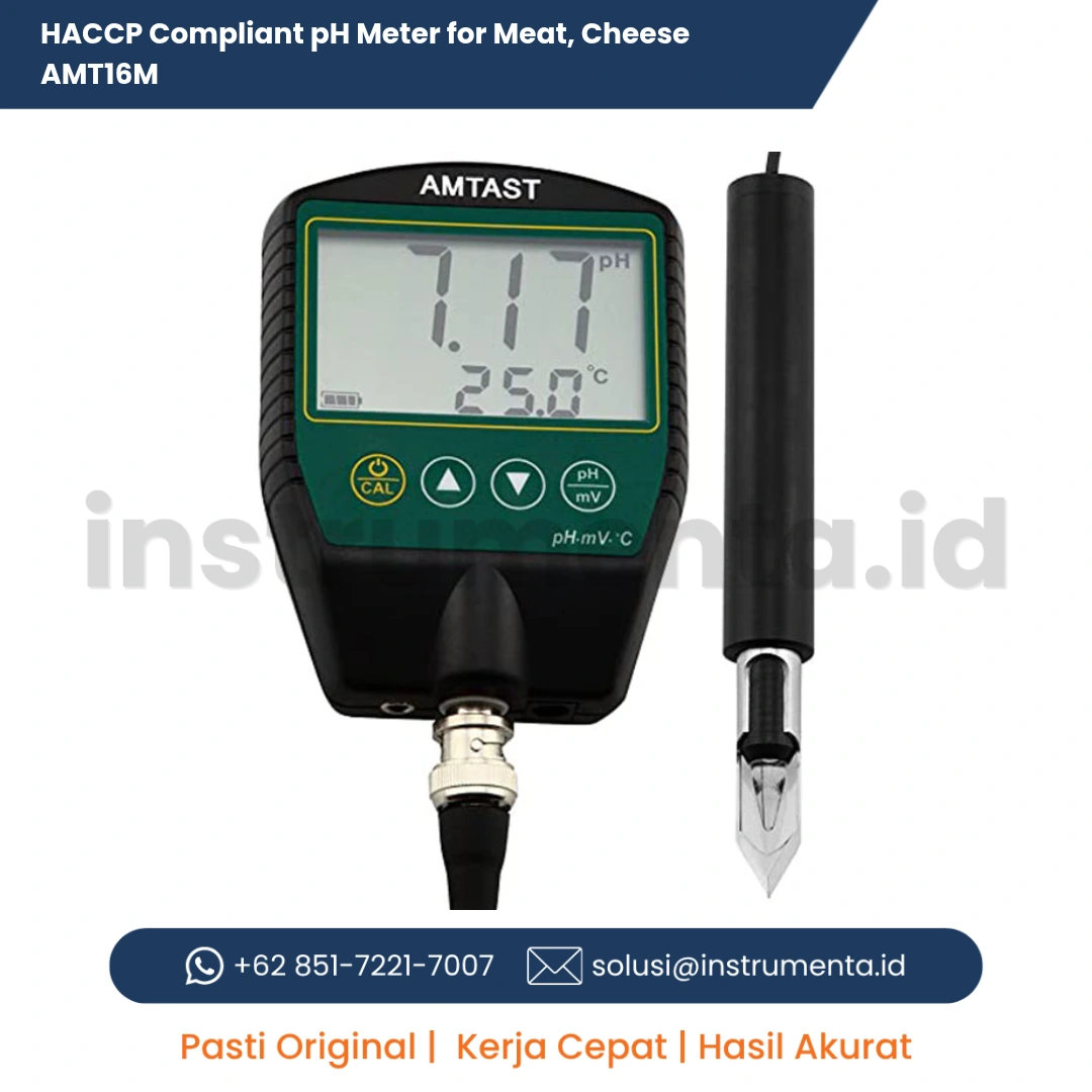 Jual AMTAST AMT16M HACCP Compliant pH Meter Alat Ukur Kualitas Daging Keju Semi Padat Digital